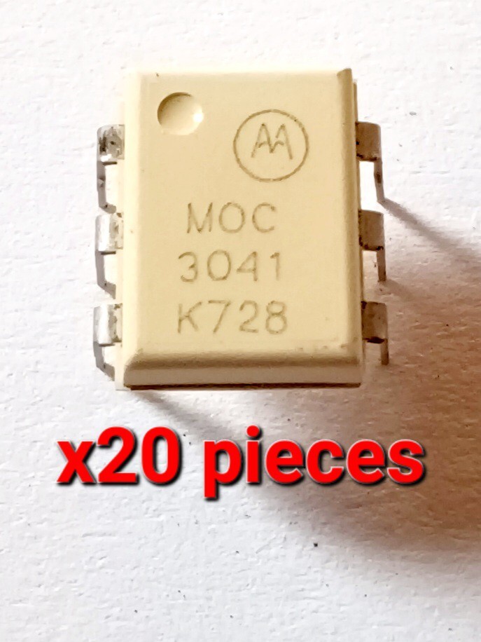 Lot of 20*  Motorola  MOC 3041  Optoisolators Optocoupler DIP-6 Pin Date: 1972!