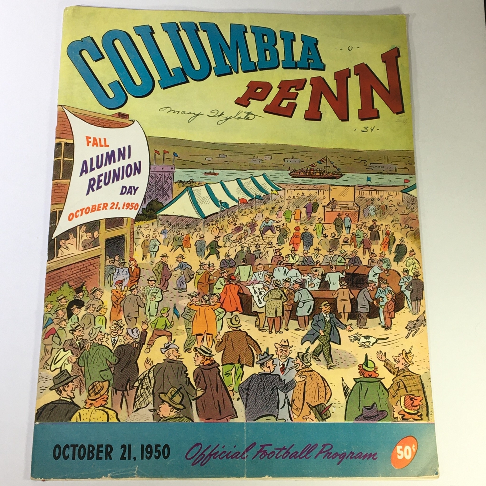 VTG Official Football Program October 21 1950 Columbia Penn Alumni Reunion