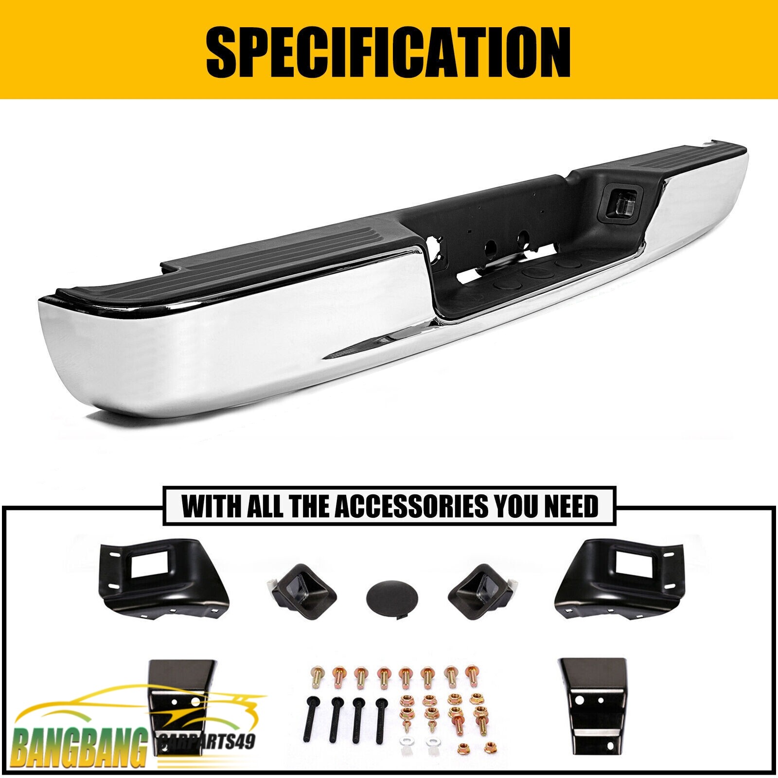 For Dodge RAM 1500 2500 3500 02-2008 03 09 New Chrome Rear Step Bumper Assembly
