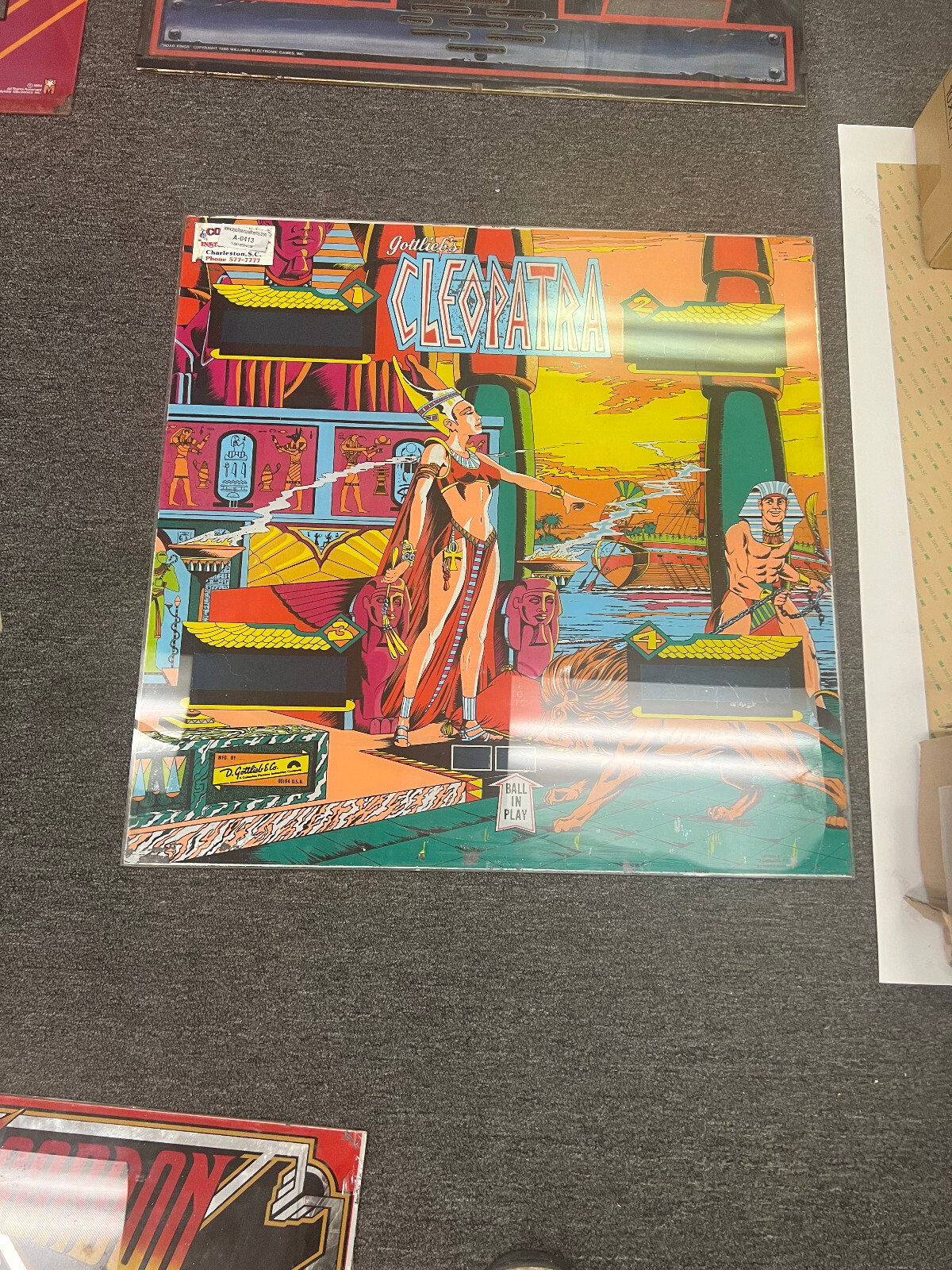 CLEOPATRA Pinball BACKGLASS by GOTTLIEB 1977