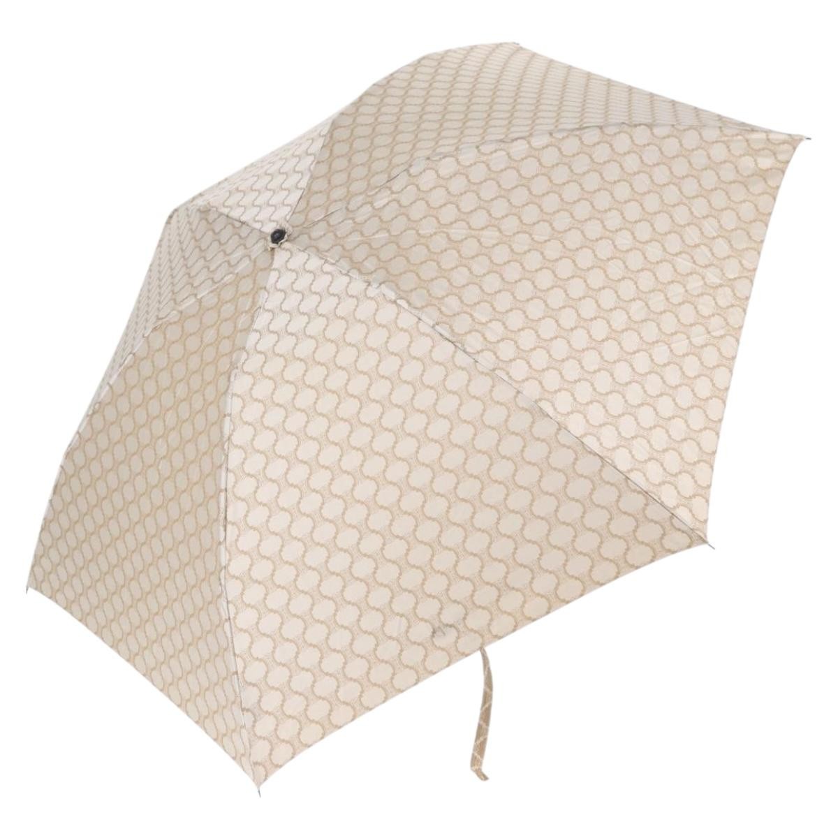 CELINE Macadam Canvas Folding Umbrella Nylon Beige Auth am10997A