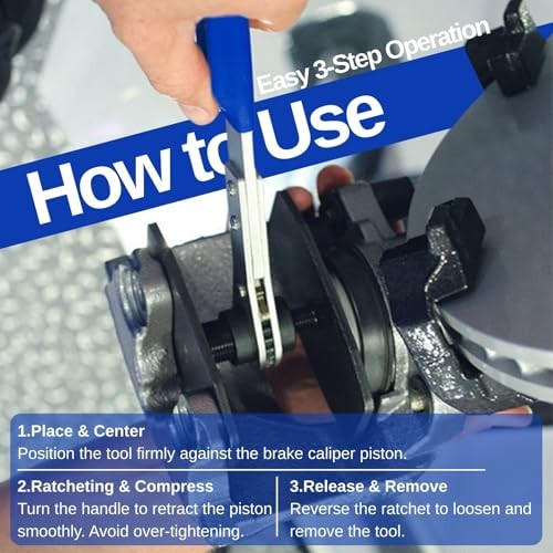 Brake Caliper Piston Compression Tool with 4 Heavy Duty Caliper Hooks and