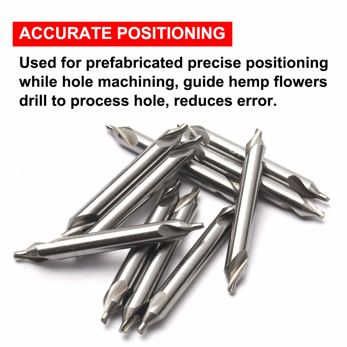10PCS HSS 60 Degree Countersink Drill Bit Set, 3.0mm Center Hole Tool for Metal