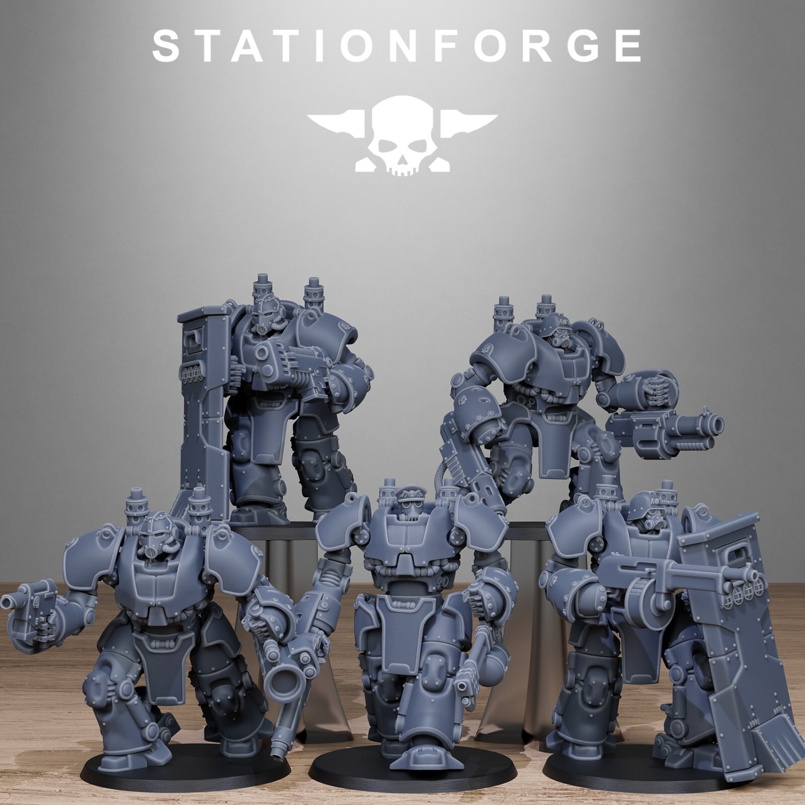 The GrimGuard Power Armoured Squad from Station Forge 40mm INC BASES + FREE POST