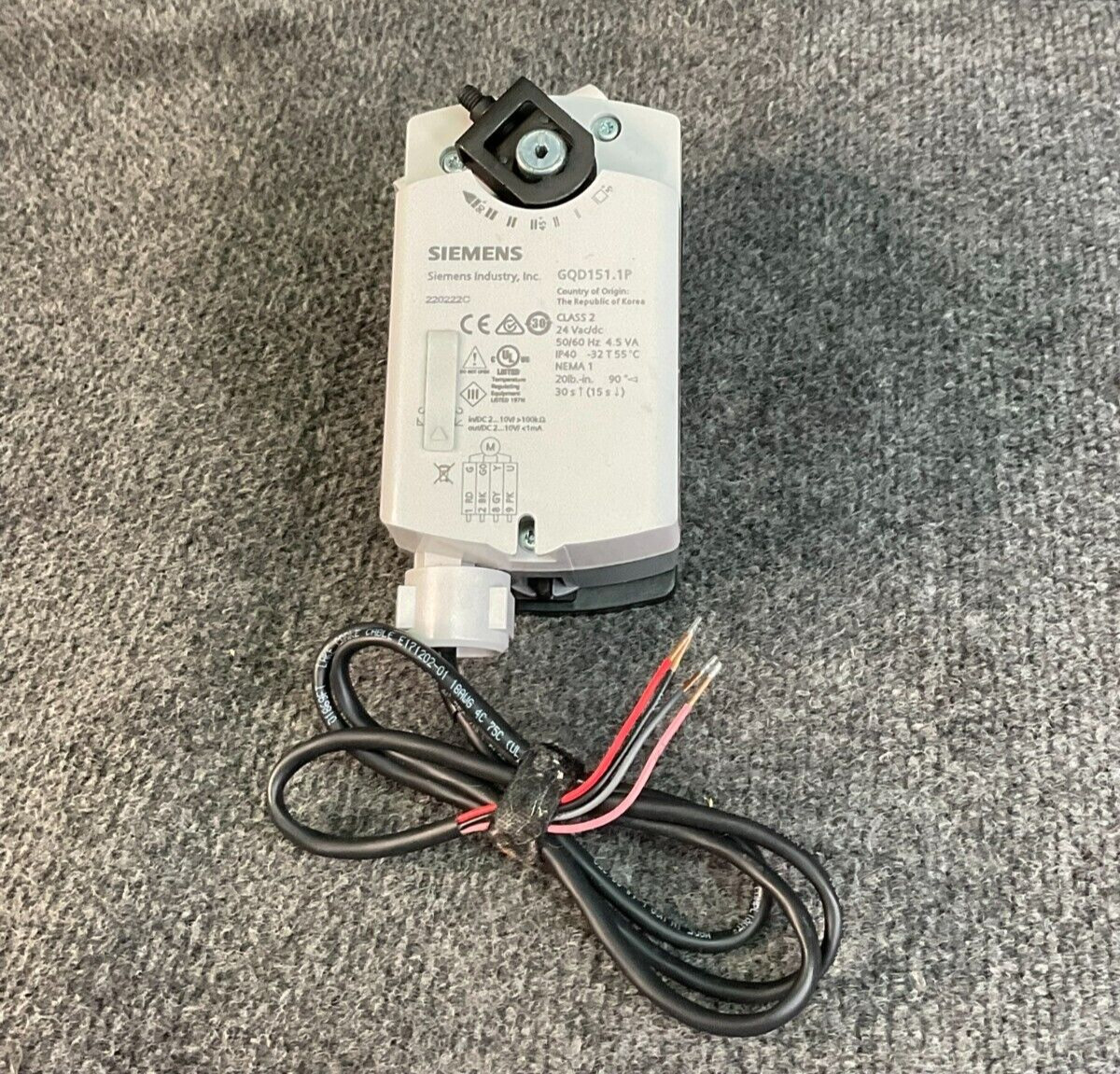 Siemens GQD151.1P Electric Damper Modulating Control 34298