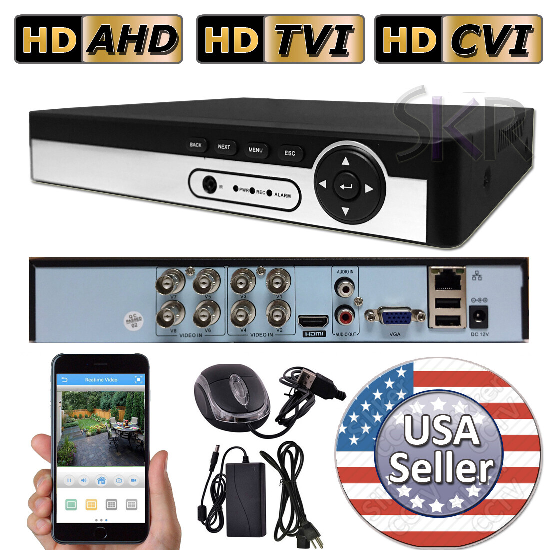 Sikker Standalone 8 Channel DVR Security Camera Recorder 1080P HDMI H.264 960H