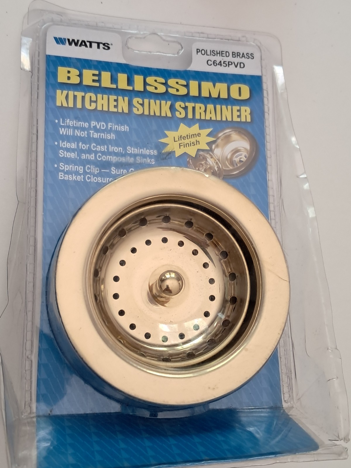 Watts #C645PV Bellissimo Kitchen Sink Strainer/Polished Brass Open Box