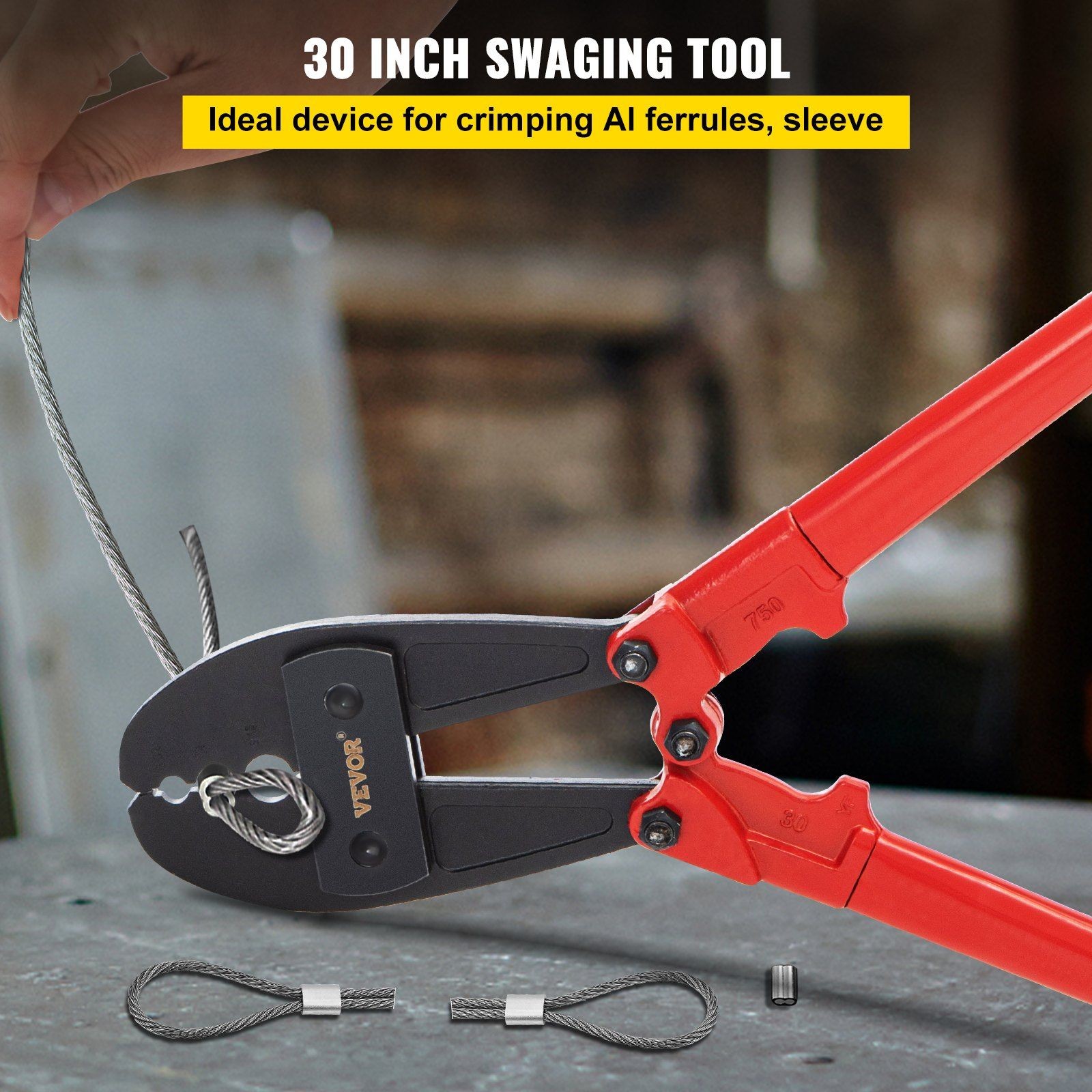 30in Rugged Hand Swager 5/32"-5/16" Corrosion Resistant