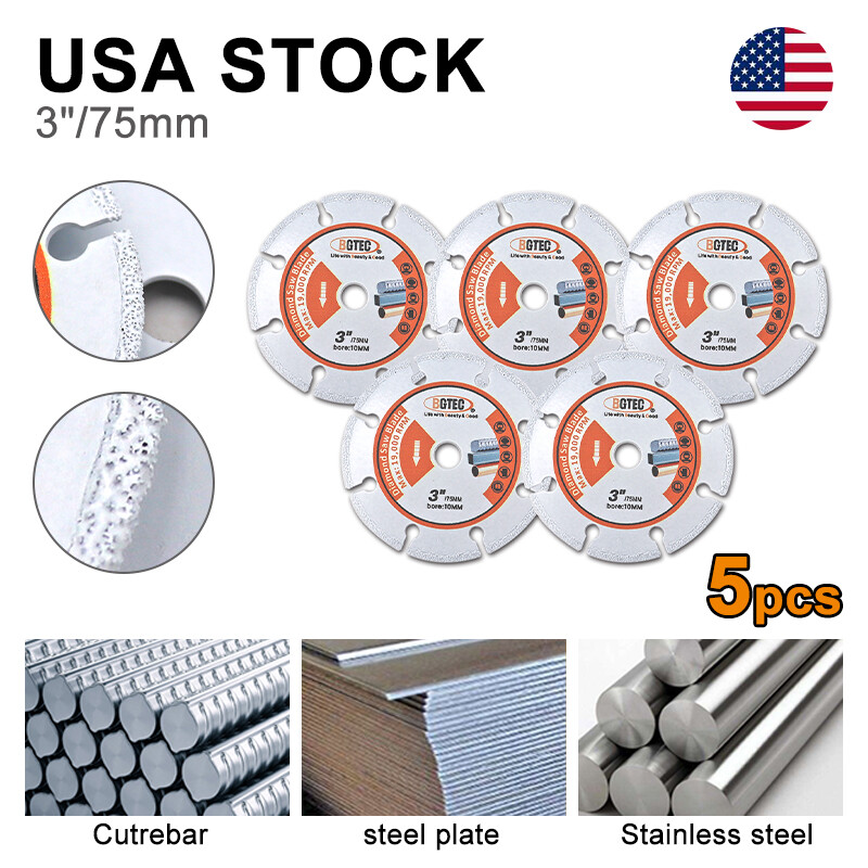Diamond Mental Saw Blade Cutting Disc 3''/75mm Cutter Plate for Steel Pipe Rebar
