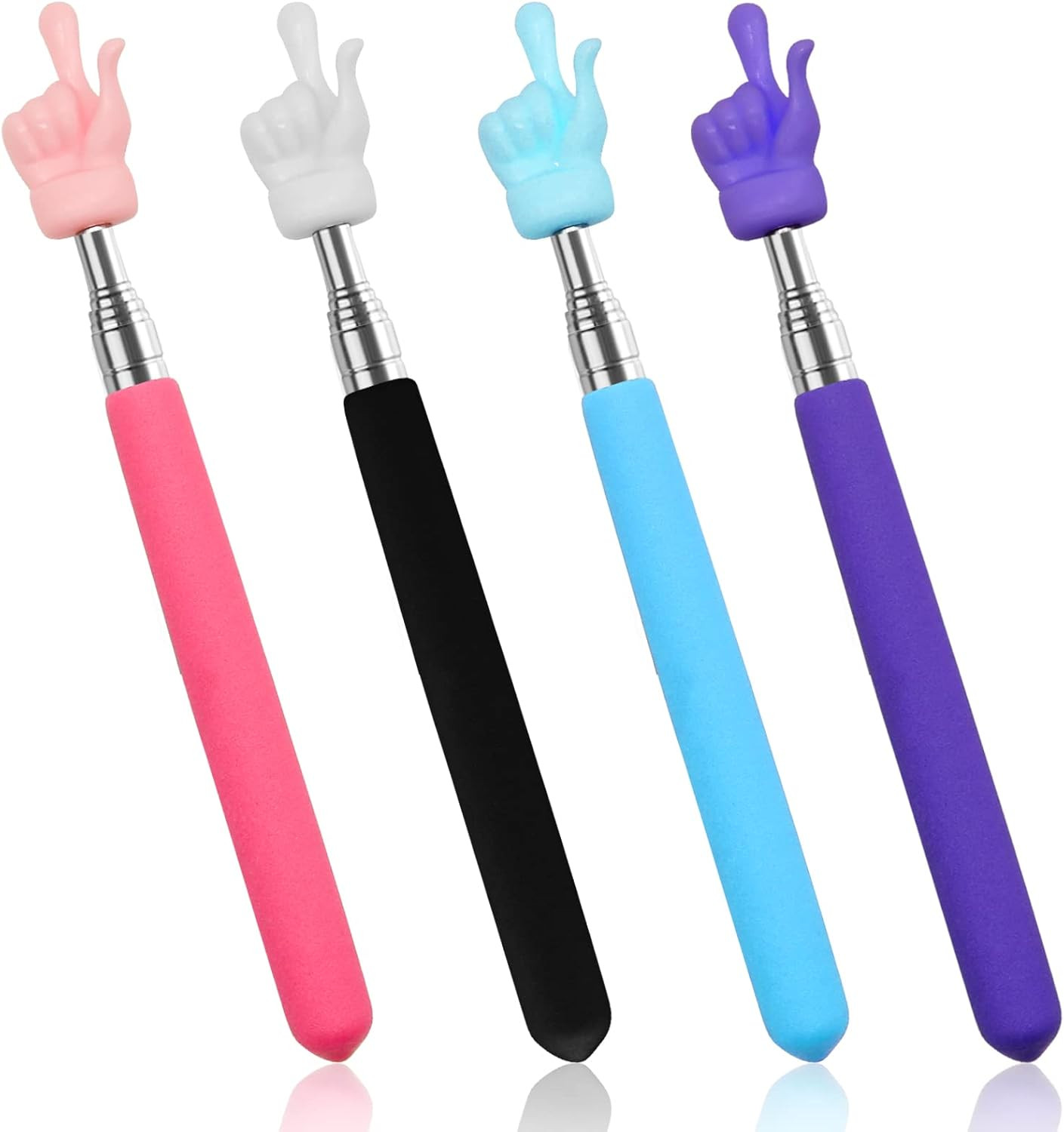4Pcs Telescopic Teacher Pointer Stick Retractable Finger Classroom Presentation