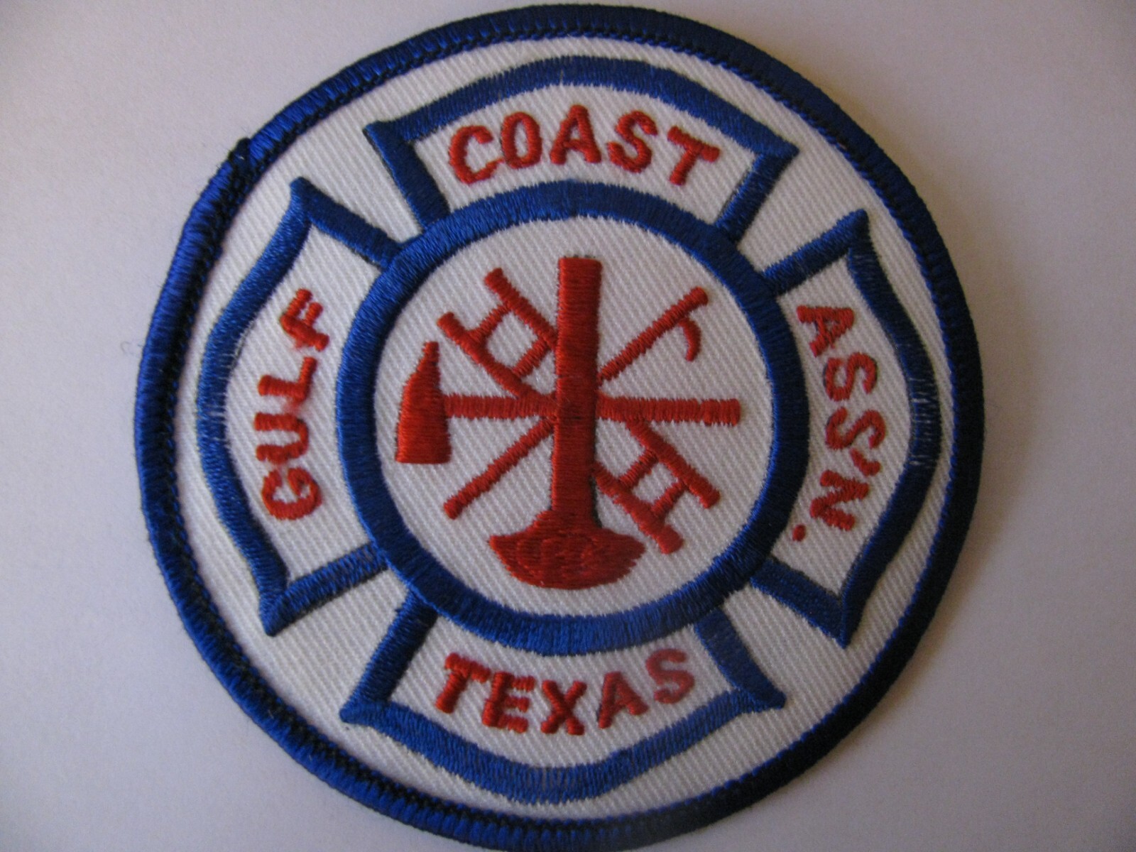 TEXAS  TX  -  Gulf Coast Fire Association  Fire Dept  Patch  Sew On  3" Rare Vtg