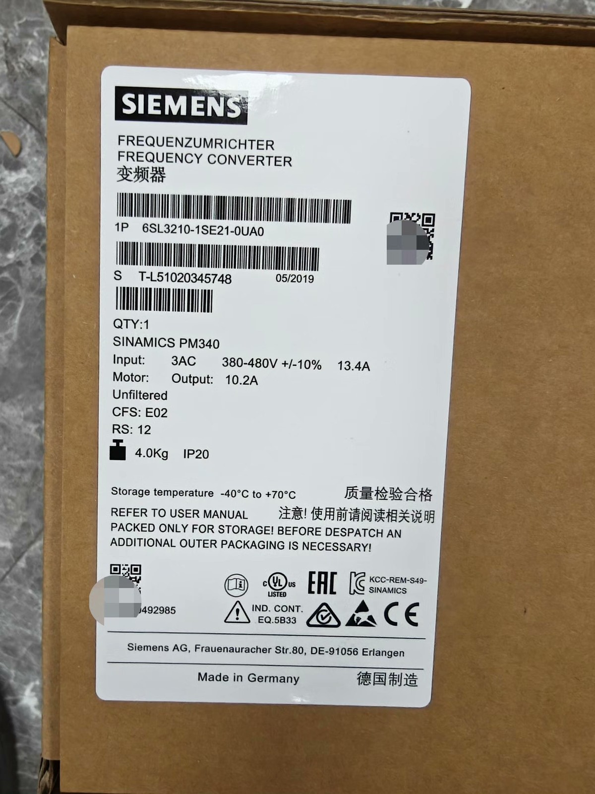 1PC New Siemens 6SL3210-1SE21-0UA0 Module Industrial Automation Fast Shipping