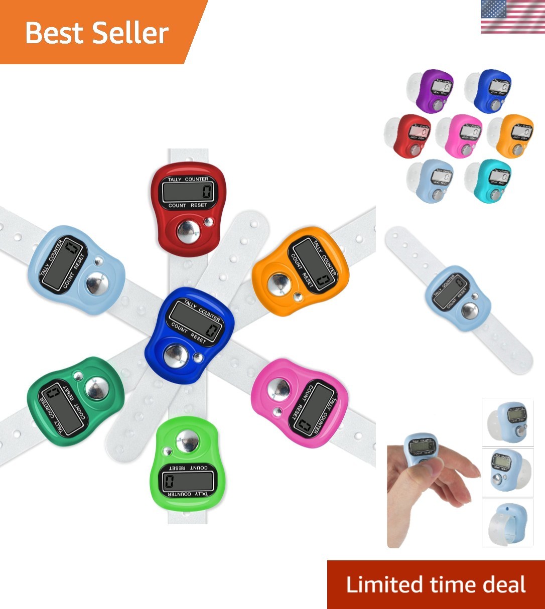 Elegant Electronic Finger Counter - 5 Digit LCD Display, Lightweight & Portable