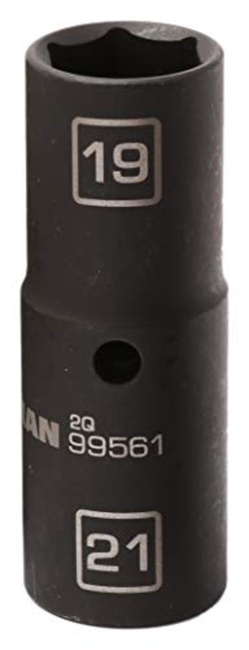 1/2-Inch Drive 6-Point Impact Flip Socket, 19mm x 21mm Thin Wall Double Ended