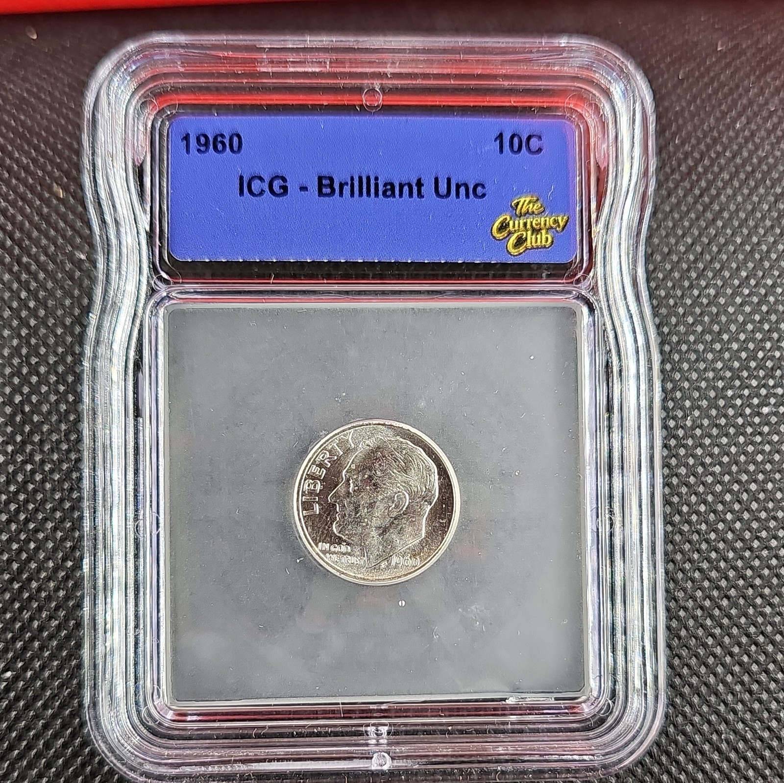 1960 Roosevelt Dime ICG Brilliant Unc – 90% Silver Gem BU