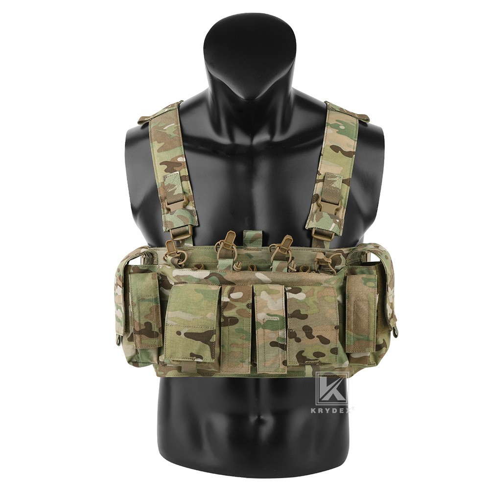 KRYDEX Tactical Chest Rig UW Gen IV Low Profile Mag Carrier H Harness MC Camo