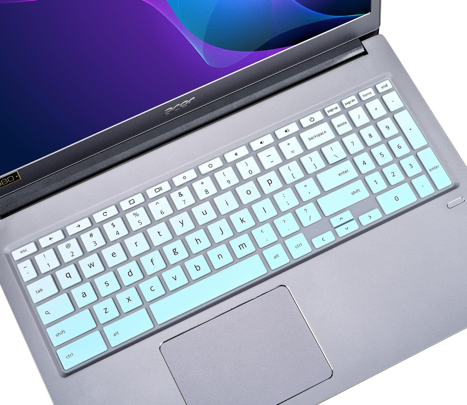 CASEDAO Keyboard Cover for Acer Chromebook 315 Gradual Mint