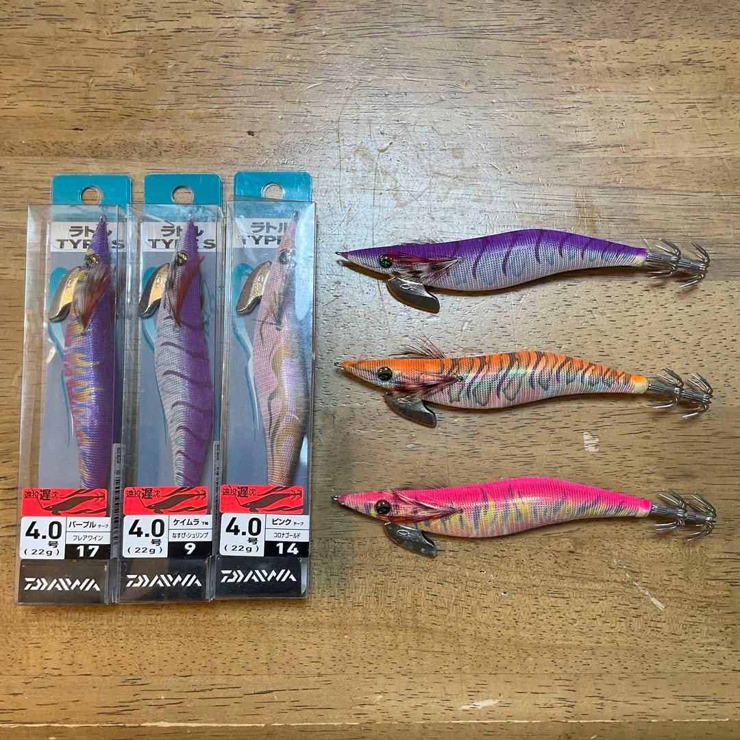 DAIWA Emeraldas Rattle Type S No. 4 egi baits Scratched Fishing Lure Set of 6