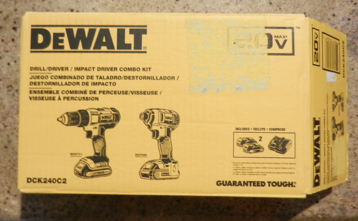 DeWALT DCK240C2 20V Compact Drill Driver/Impact Driver Combo Kit