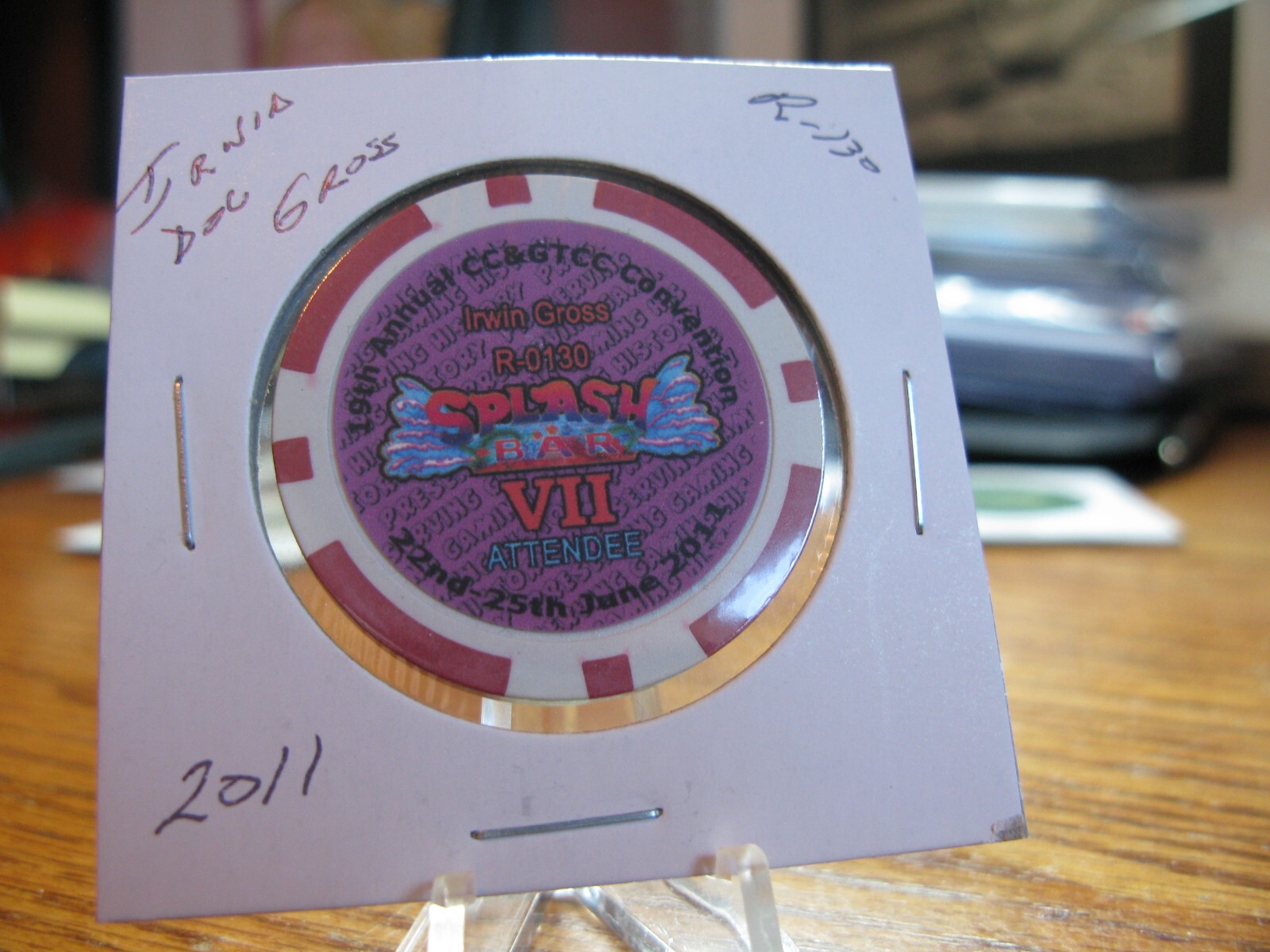 (NICE) IRWIN DOC GROSS 3 CHIPS CC&GTCC PERSONAL CASINO POKER CHIPs