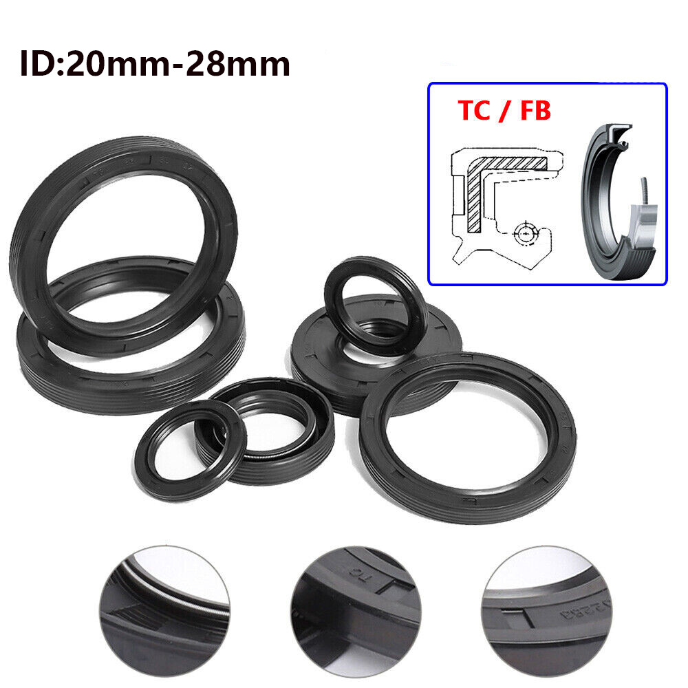 TC/FB Skeleton Oil Seal Rings NBR Double Lip Seal for Rotation Shaft ID 20-28mm