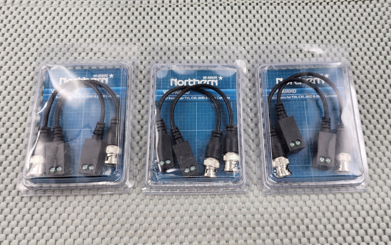 Northern VC4PAIRHD BALUNS FOR TVI, CVI, AHD, 960H CAMERAS LOT OF 3
