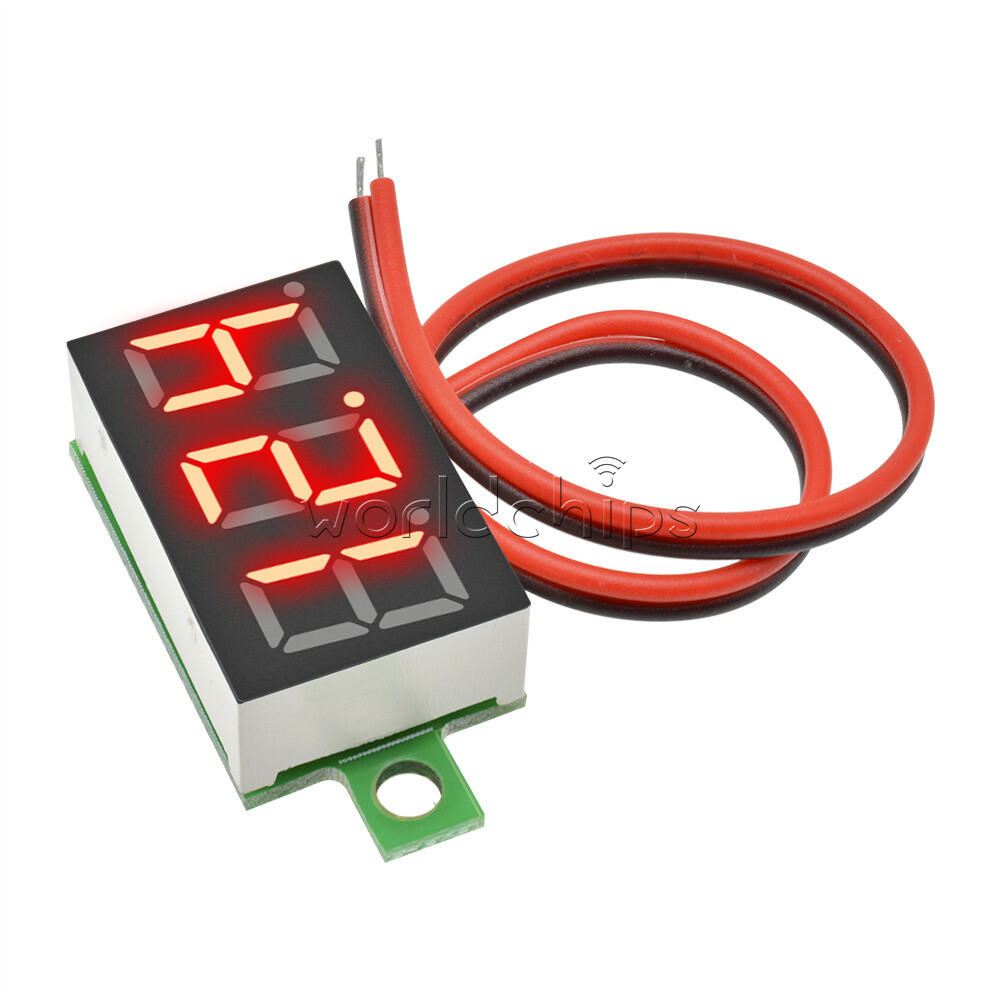 0.36 inch Red Mini LED Panel Voltmeter Voltage Meter 2 Wire 3-Digital 4V~30V