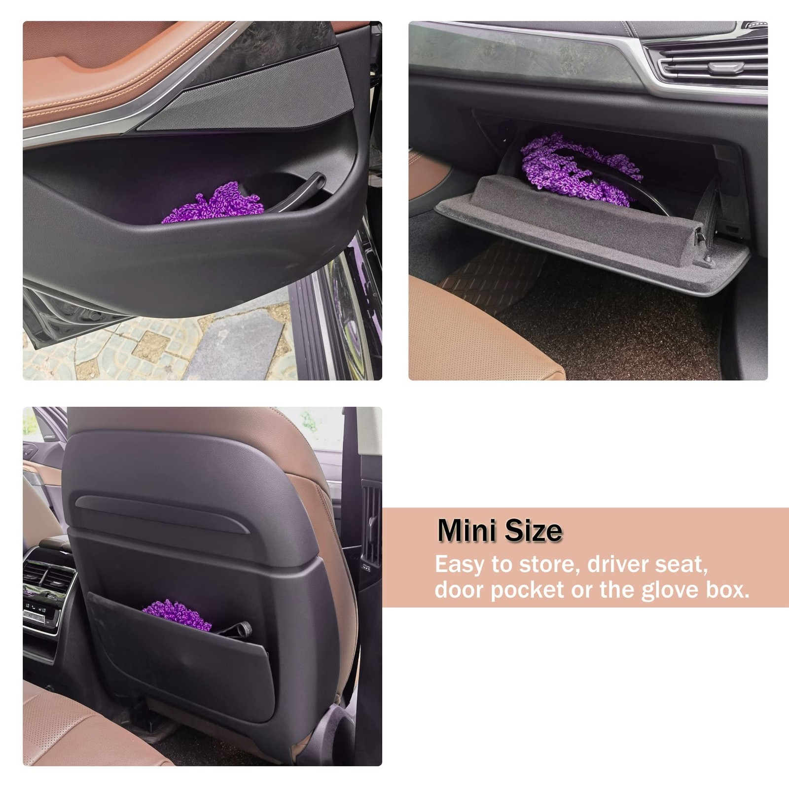 Amiss 2 Pack Mini Microfiber Car Dash Duster Brush, Multi-Functional Car Clea...