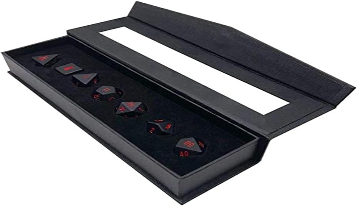 Dungeons & Dragons Heavy Metal Black Red RPG 7 Dice Set Ultra Pro