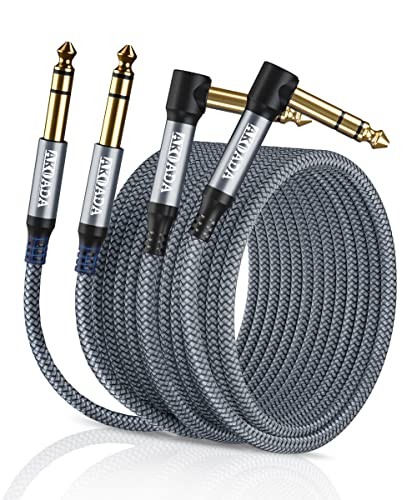 Akoada 1/4 Inch Trs Audio Cable (2Pack 15Ft), 6.35Mm Male Jack Balance