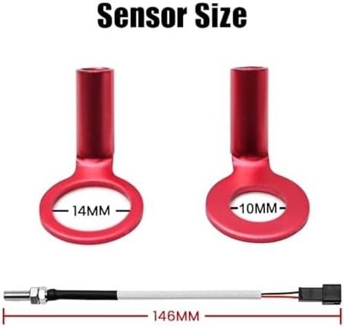Cylinder Head Temperature Meter Engine Temperature Gauge with 10mm 14mm Probe...
