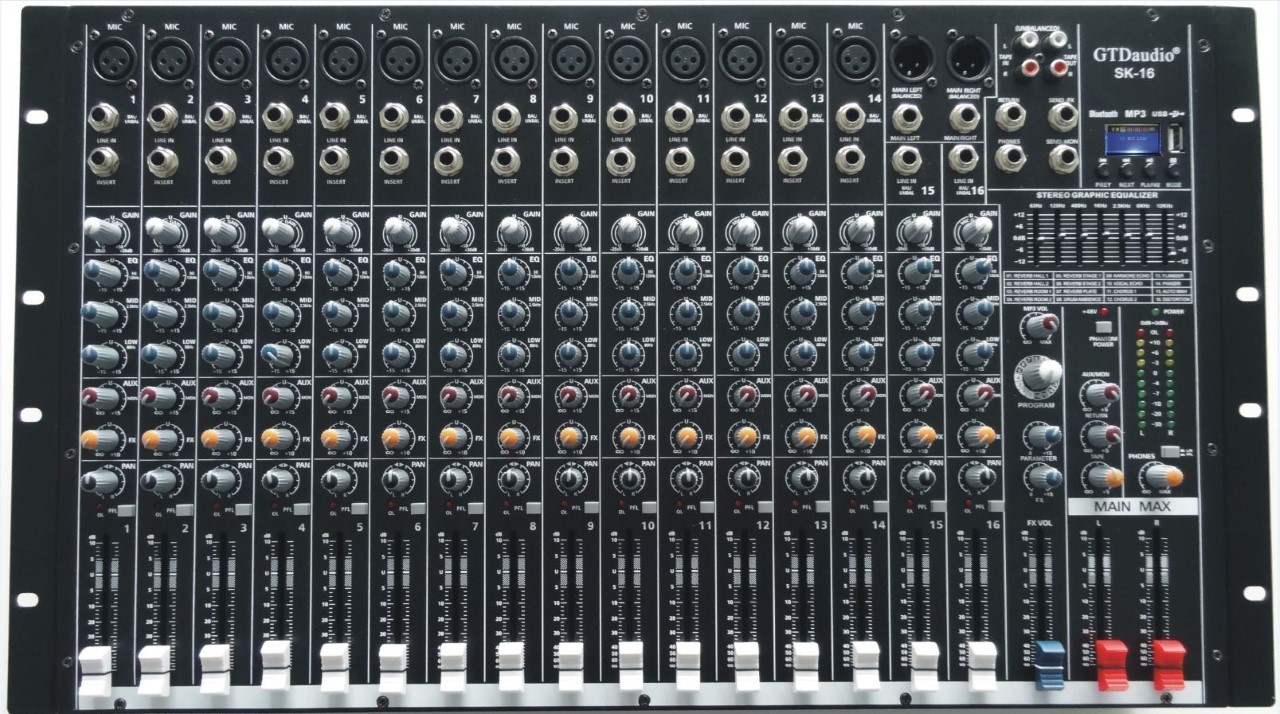 4500 Watts 16 Channel Professional Powered Mixer power mixing Amplifier Amp SK16