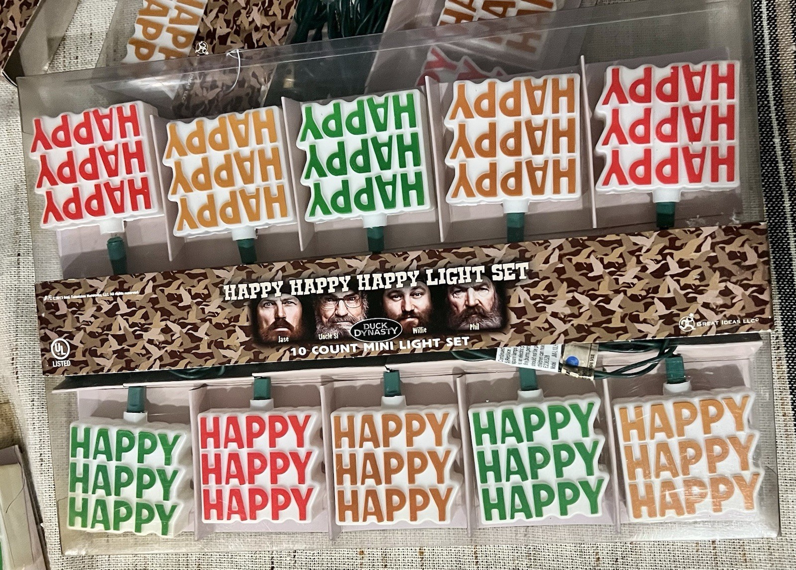 Duck Dynasty TV Reality Series Happy Happy Happy Holiday Lights