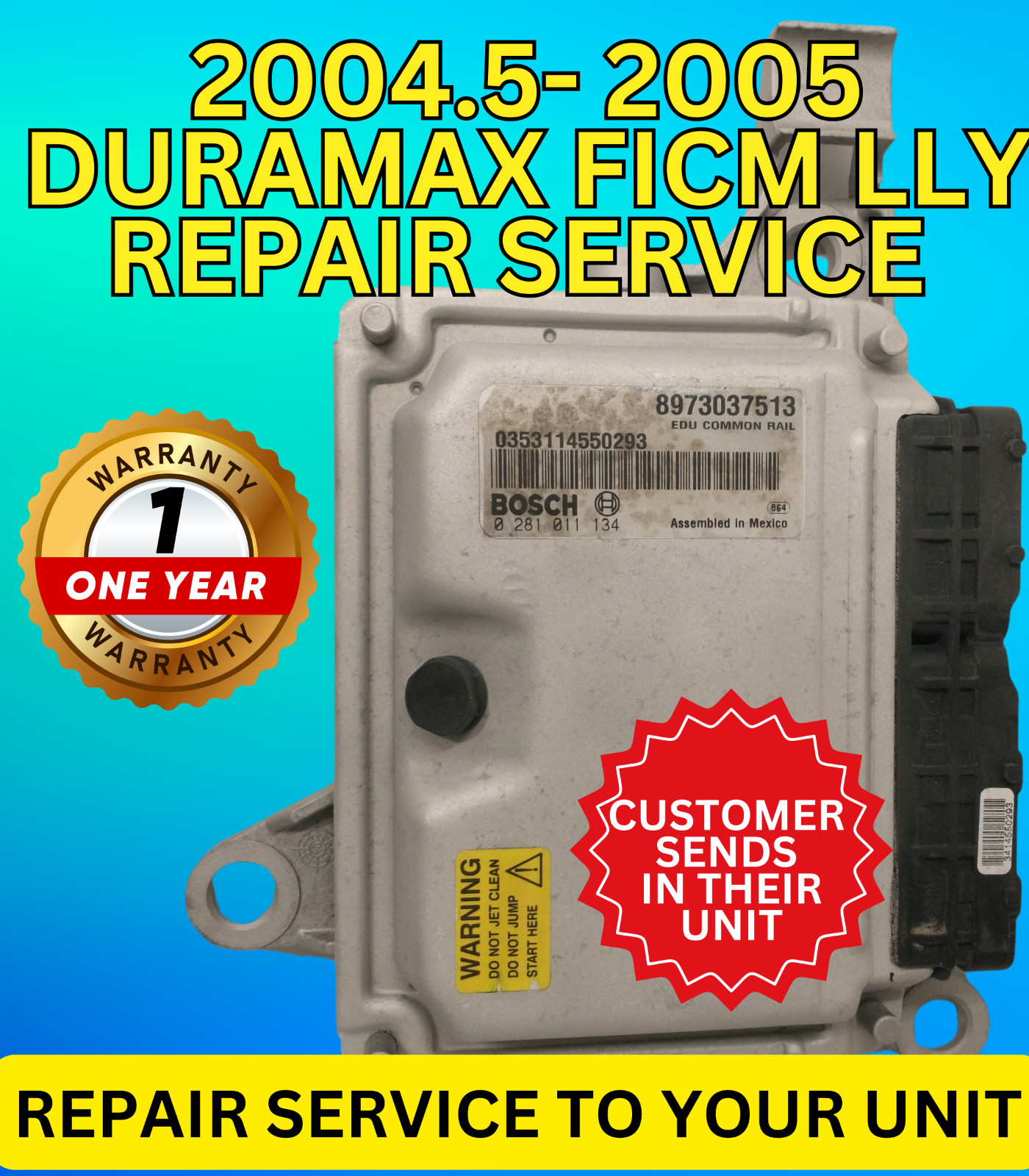 Silverado Sierra Duramax Diesel LLY FICM Fuel Injection 6.6 Repair Service 04 05