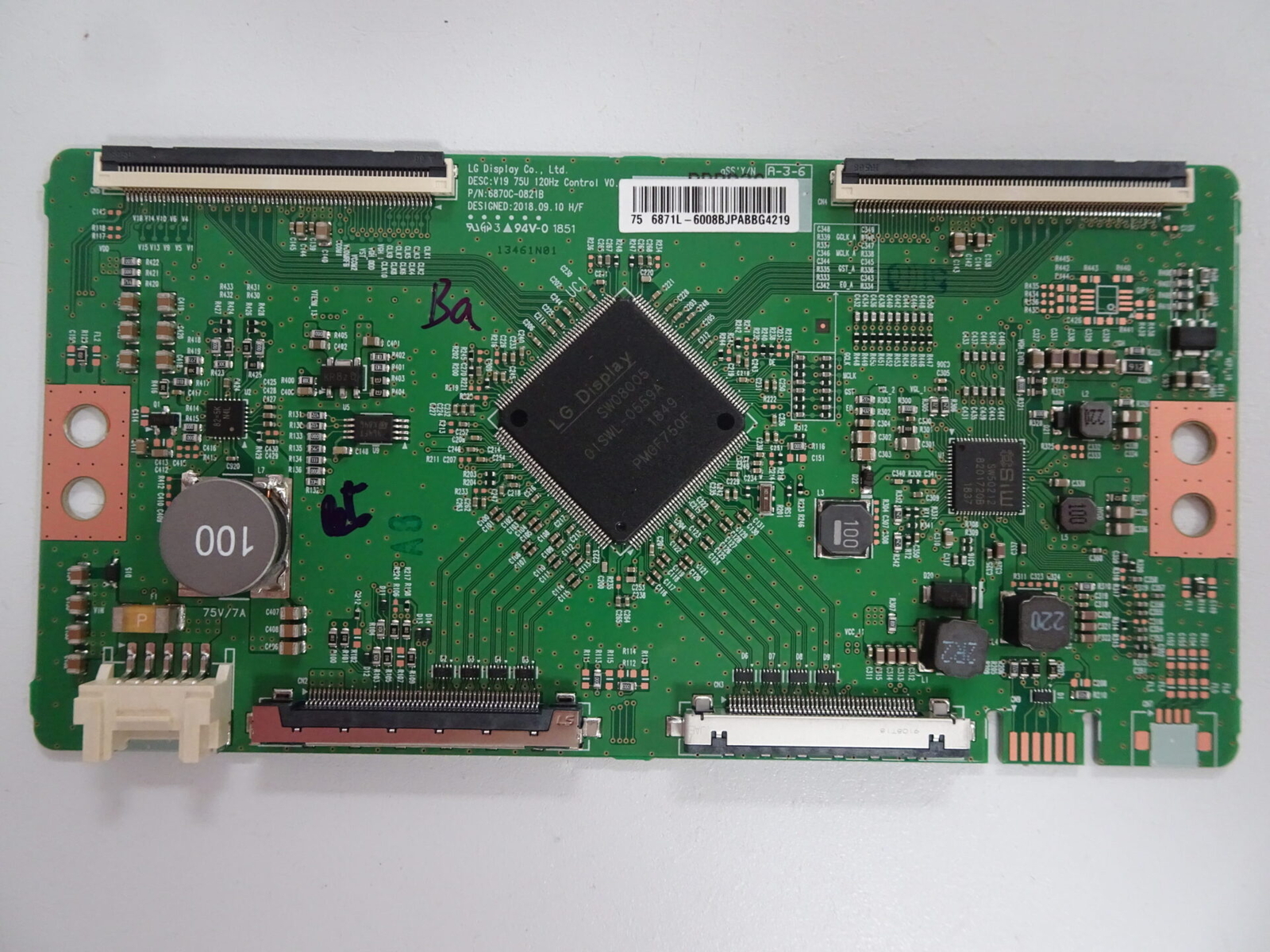 LG 75SM9070PUA T-Con Board (6870C-0821B) 6871L-6008B
