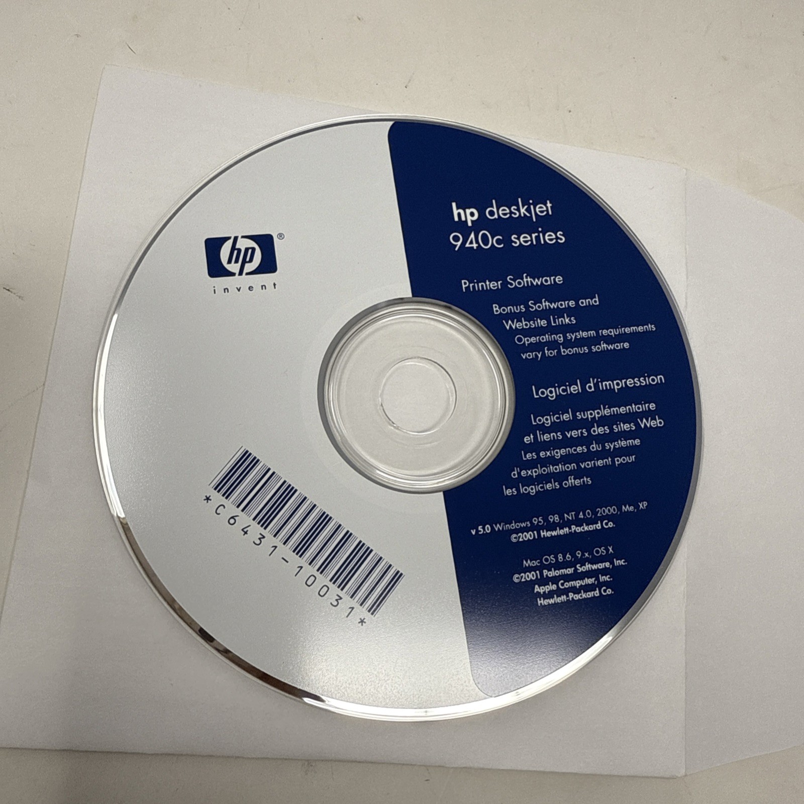 HP Deskjet 940c Series Printer Software CD 2001 Windows 95 98 NT 4.0 2000 Me