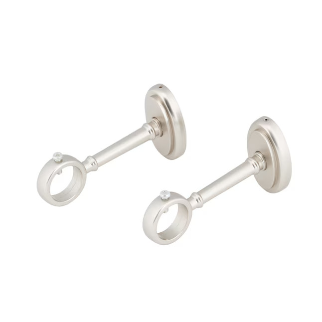 Allen + & Roth 2 ct Curtain Rod Brackets Brushed Nickel #5184152 Fits 1 inch Rod
