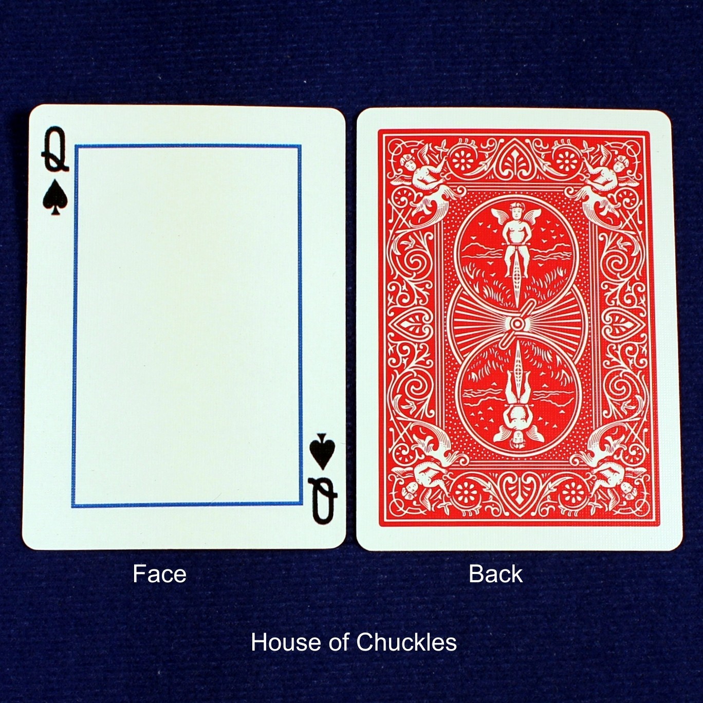 Queen of Spades Frame, Bicycle Printed Gaff Card, Red