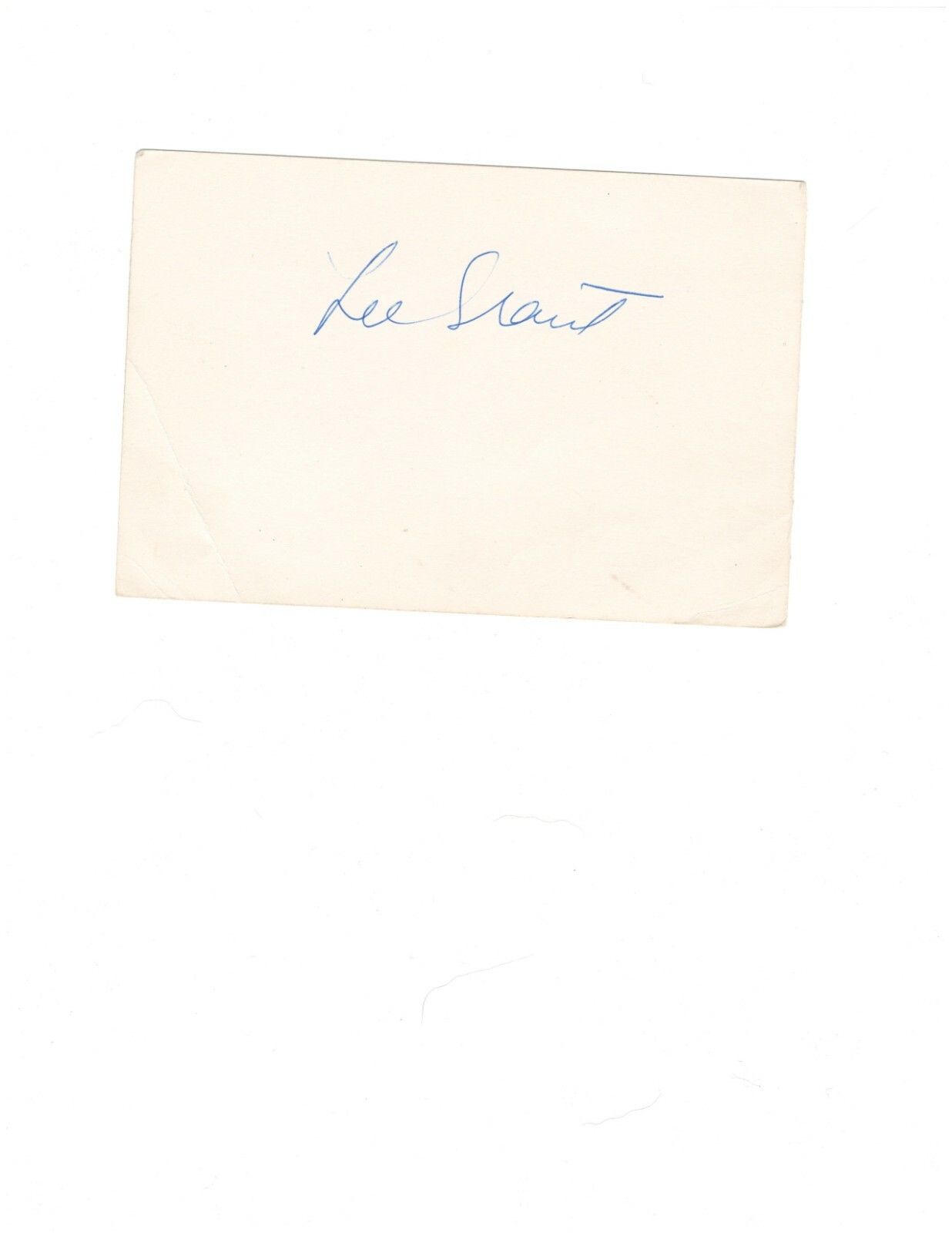 ACTRESS LEE GRANT AUTOGRAPH ON CARDS STOCK.