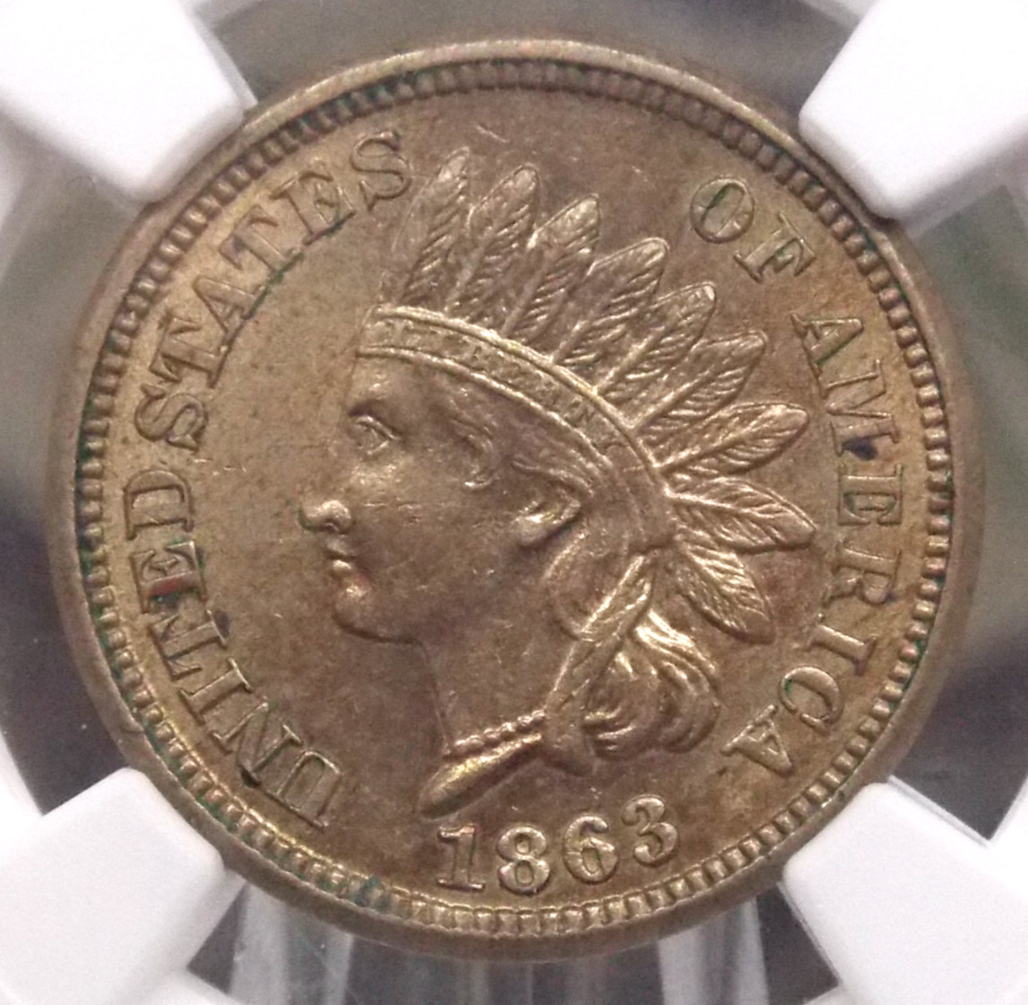 1863 Indian Head Cent Penny 1c NGC MS62 #002 Unc Uncirculated ECC&C, Inc.