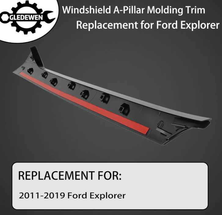 Windshield Trim Molding A-Pillar Set, Compatible with 2011-2019 Ford Explorer...