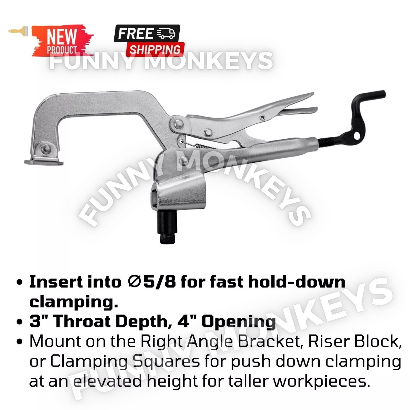 Workbench Surface Hold Down Clamp Plier for 5/8" Dog Hole Welding Fixture Table