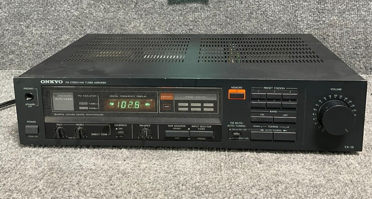 Onkyo TX-15 AM FM Stereo Tuner Receiver Digital Display Used