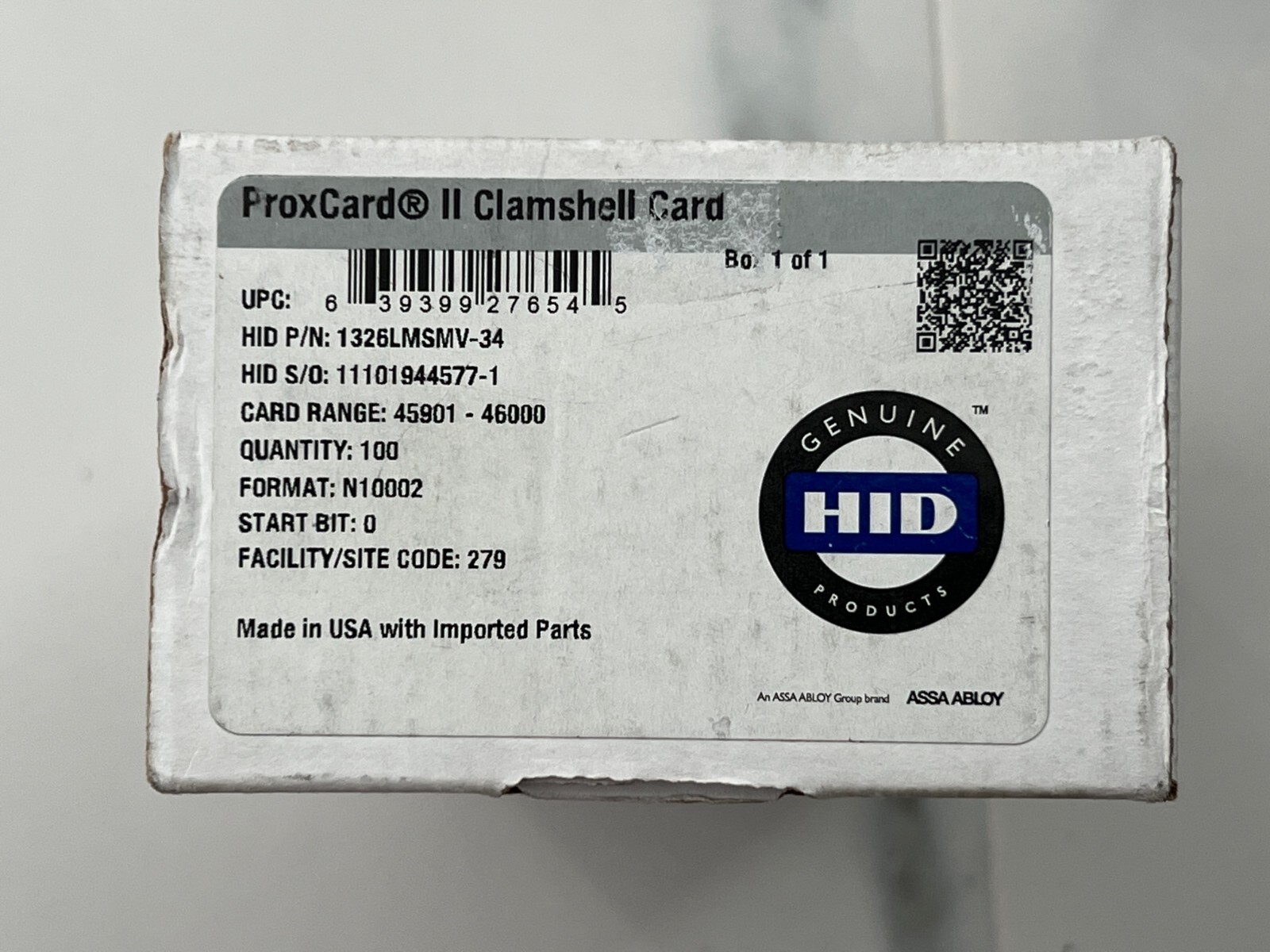 99-Box New HID 1326LMSMV-34 Clamshell ProxCard II - Format # N10002
