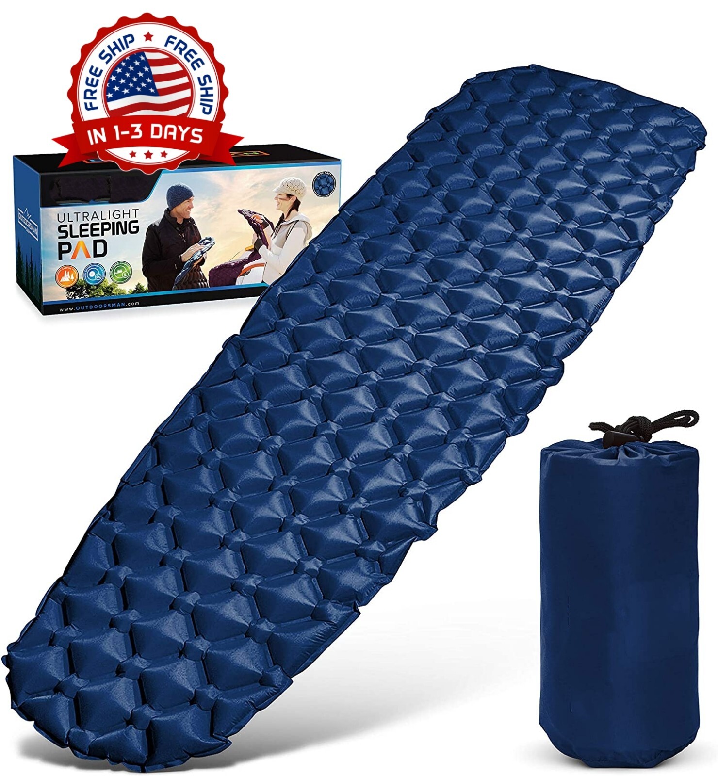 Colchoneta Inflable Compacta Y Ligera Ideal Para Camping Viajes Mochileros NUEVO