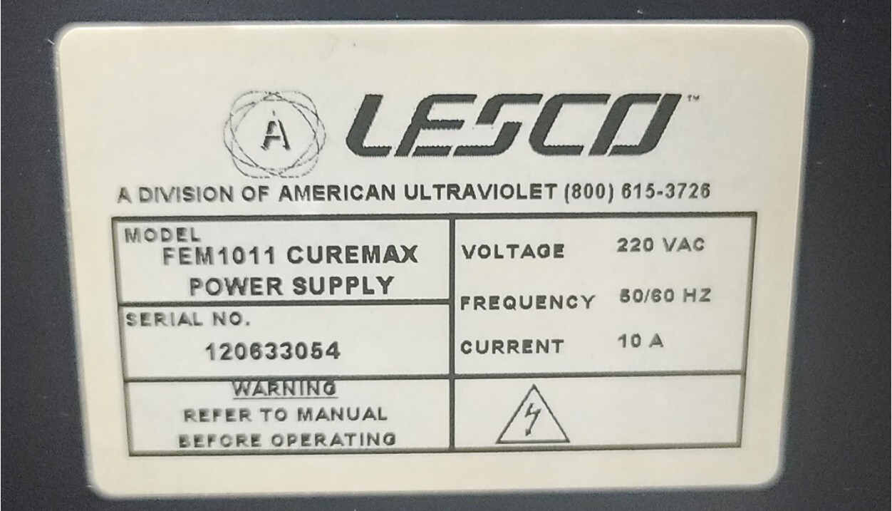 Lesco CUREMAX Chamber Lamp Curing System [#B230703]