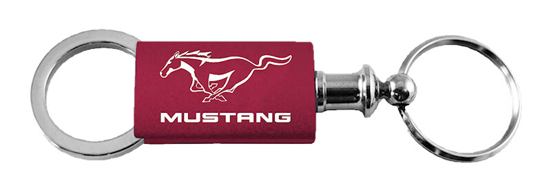 Ford Mustang Anodized Aluminum Valet Key Fob (Burgundy)
