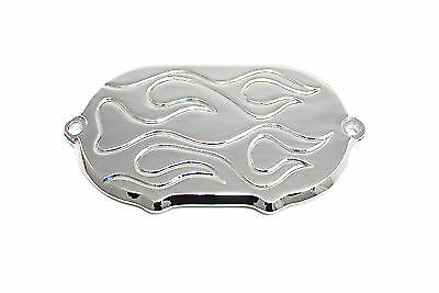 Flame Transmission End Cover Chrome for Harley Davidson by V-Twin