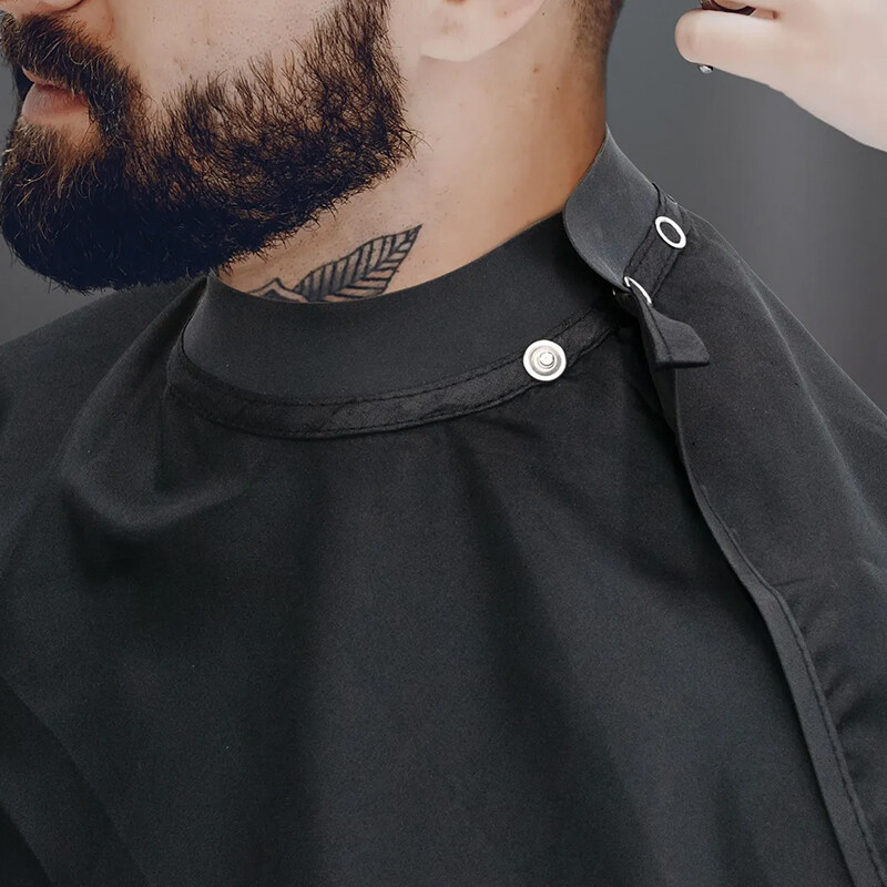 Black Ice Silicone Collar Styling Cutting Snap Closure Cape BVE016