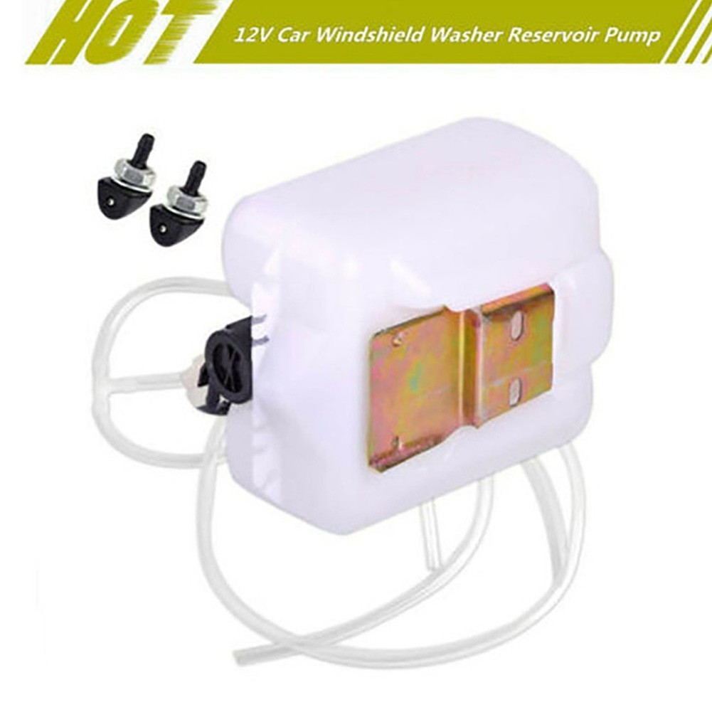2Pin Wash Tank Kit Pump Assembly Car Reservoir Bottle Tank 12V Jet Cleaning